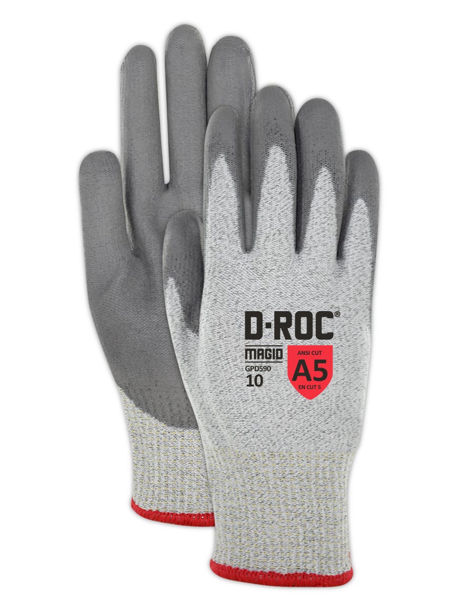 Magid&reg; 10-Gauge Hyperon&reg; Polyurethane Palm Coated Work Gloves &mdash; ANSI Cut Level A5