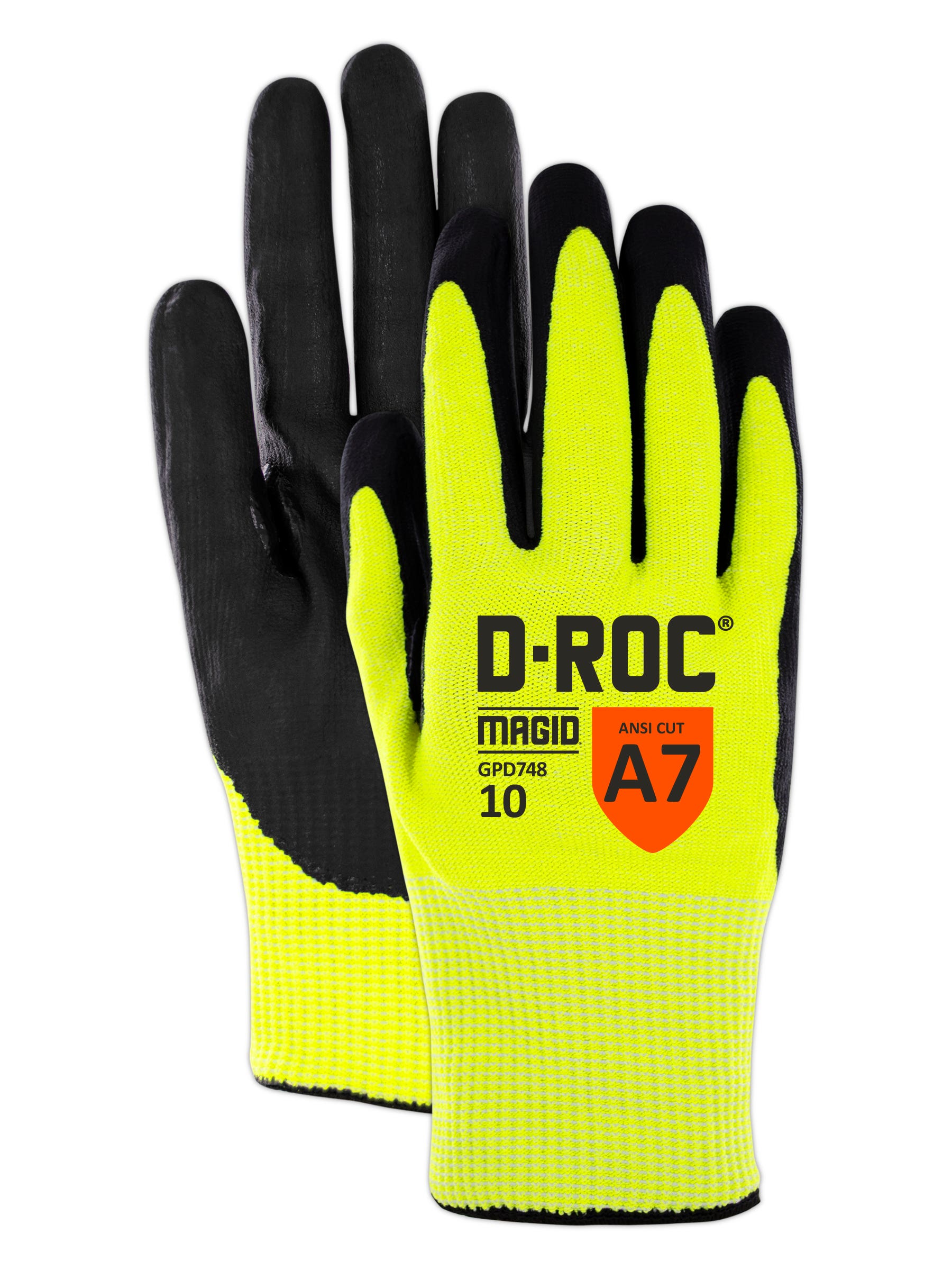 Magid D-ROC GPD748 13 Gauge TriTek Palm Coated Work Glove - Cut Level A7