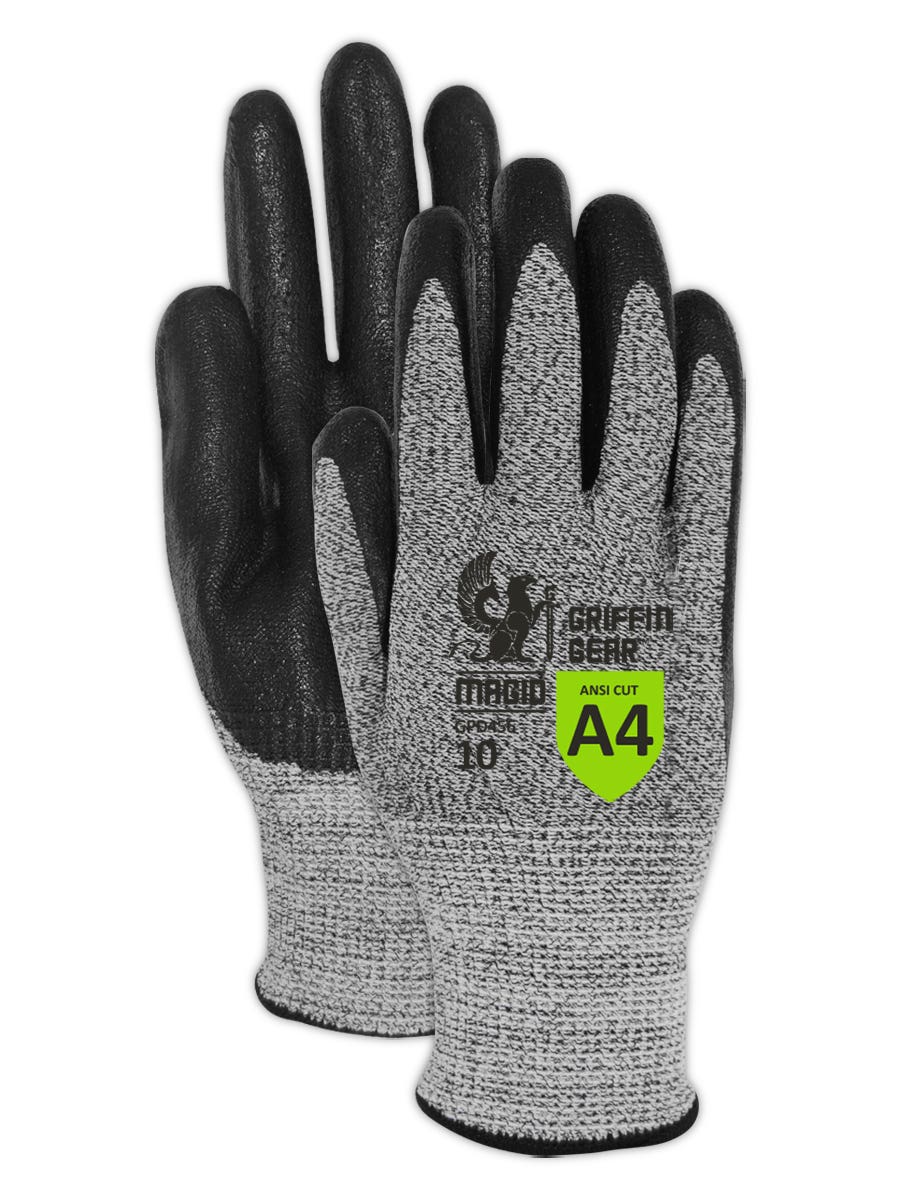 Nitrile coated outlet work gloves