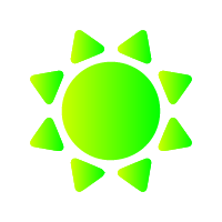 Picture of a sun with rays.