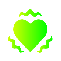 Picture of a human heart with squiggly lines around it.