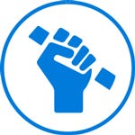 Icon showing a work glove with grip handling an oily pipe.