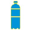 Icon of a blue and yellow bottle of water