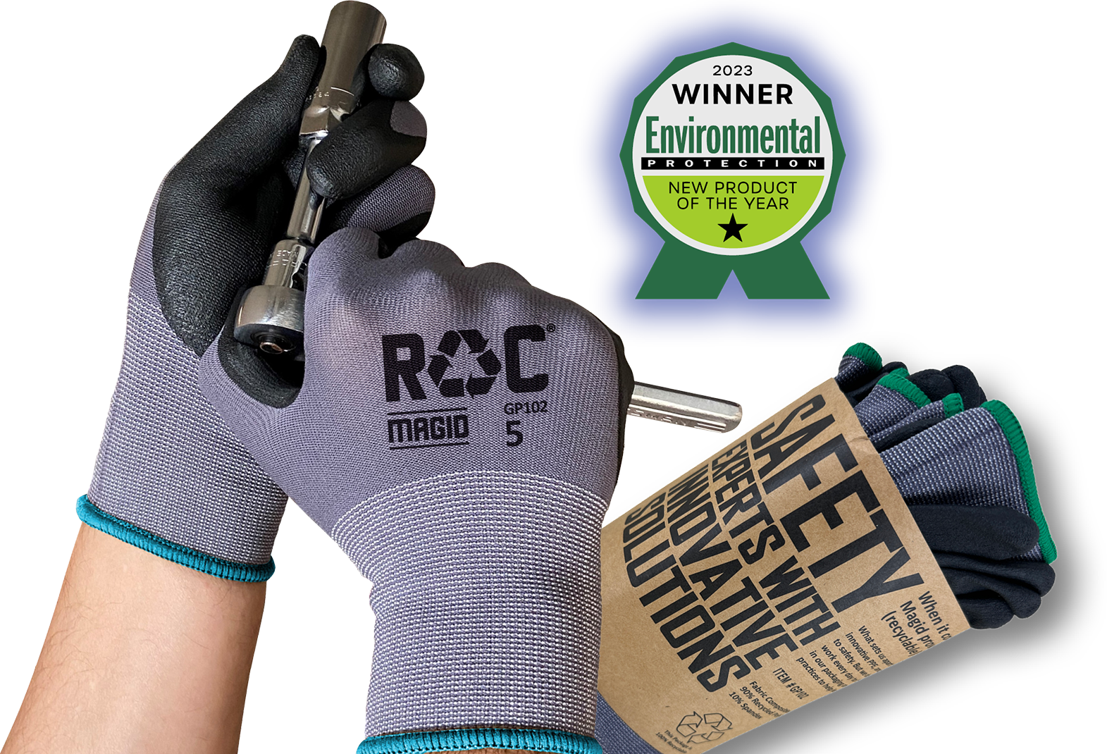 Hero image of GP102 gloves with award icons