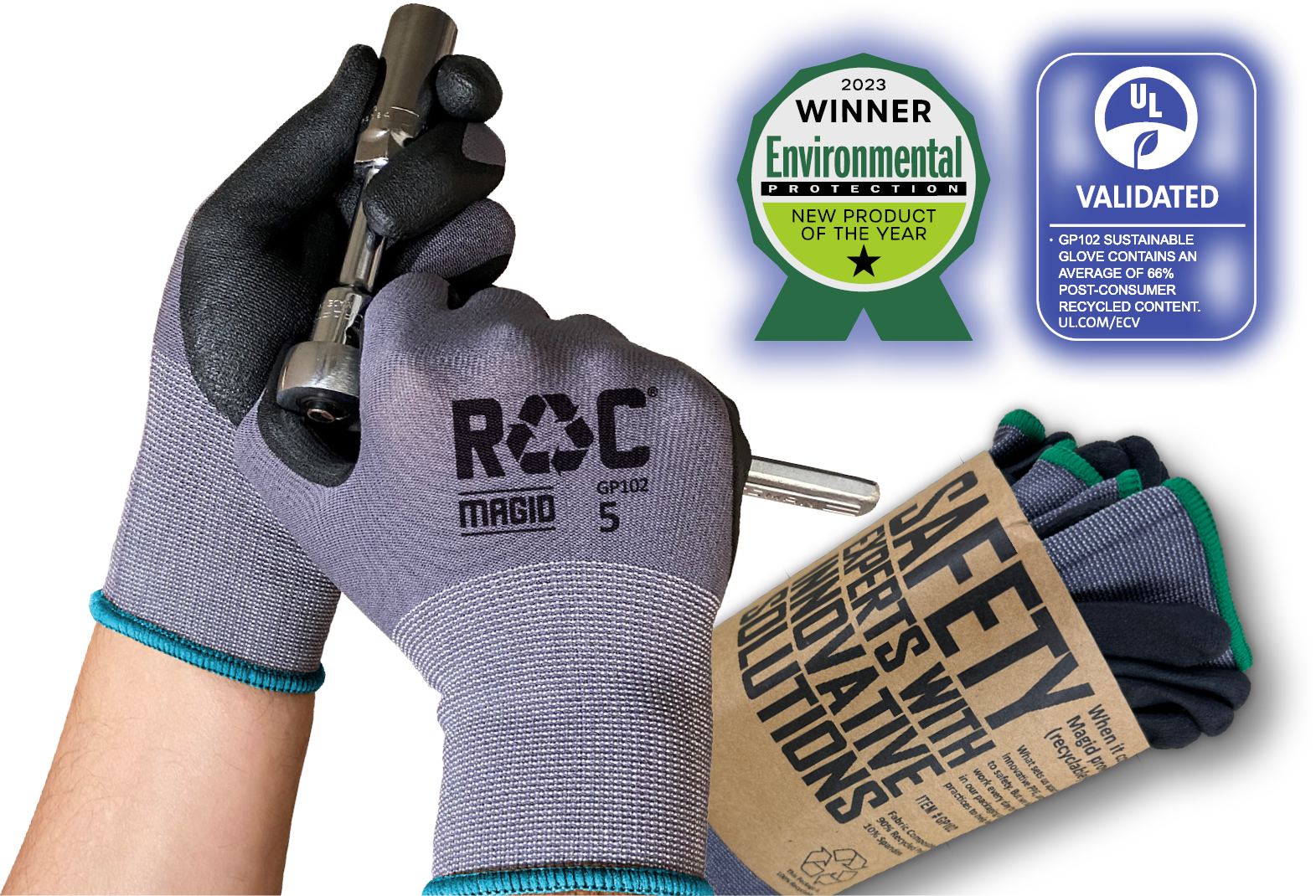 Hero image of GP102 gloves with award icons