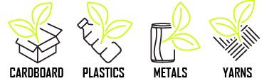 Icons showing recycleables