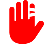Icon of a hand depicting discomfort