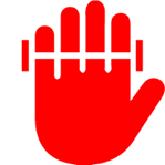 Icon of a hand depicting poor fit
