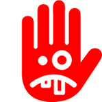 Icon of a hand depicting unappealing design