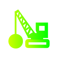 Icon of an industrial machine indicating heavy machinery