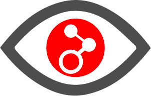An icon of an eye depicting indirect in the pupil