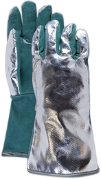 Photo of a heat resistant glove with an aluminum liner