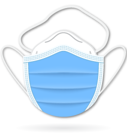 icon showing an N95 mask with a medical mask over top.