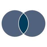 Two circles overlapping to create a Venn diagram