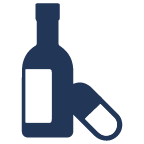 Icon of a bottle and a medication capsule