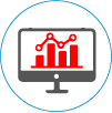 An icon of a graph on a computer screen for choosing the right ppe in vending machines