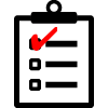 GIF of a clipboard with items checked off with red check marks