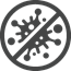 Icon of bacteria with a circle and slash