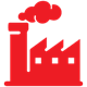 Icon of a factory billowing smoke