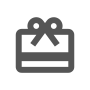 An icon showing a gift card with a bow at the top.