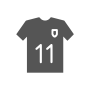 A gray icon showing a jersey with a pocket and the number 11 on the front.