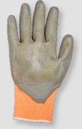 Image of a glove that has been lightly soiled and needs to be monitored