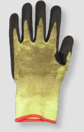Image of a soiled and saturated glove to be laundered