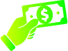 icon of a hand with money