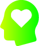 icon of a head with a heart to symbolize mental health