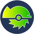 Green icon of a table saw inside a blue circle