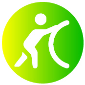 Excessive Effort Injury Icon of a worker rolling a large cylinder